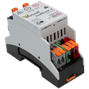 Verivolt's Isoblock V-1c voltage sensor with galvanic isolation side view showing output signals